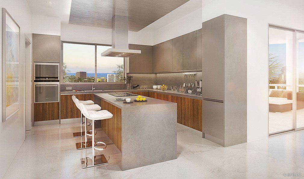 Penthouse Kitchen at The Wave on Bayshore, Luxury Seaside Condos in Fort Lauderdale, Florida 33304