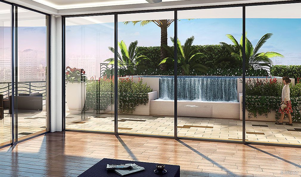 Second Floor North Terrace at The Wave on Bayshore, Luxury Seaside Condos in Fort Lauderdale, Florida 33304