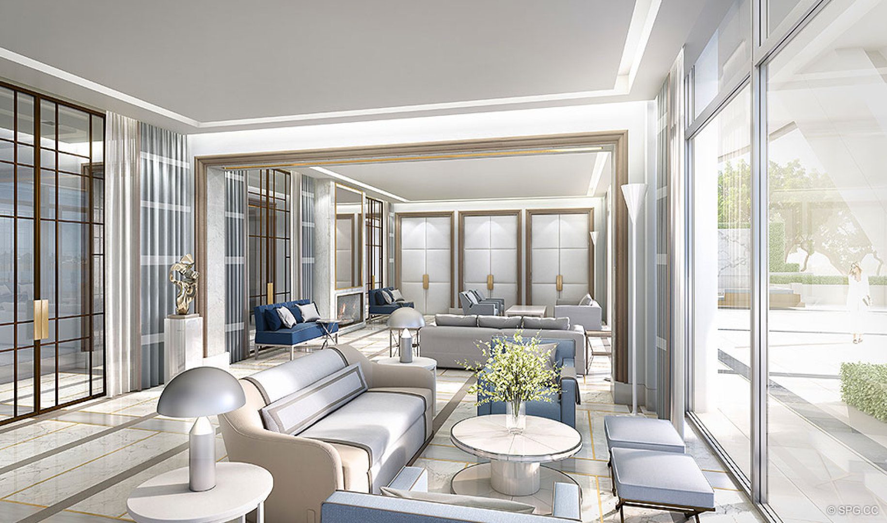 Club Lounge at The Bristol, Luxury Waterfront Condos in West Palm Beach, Florida 33401