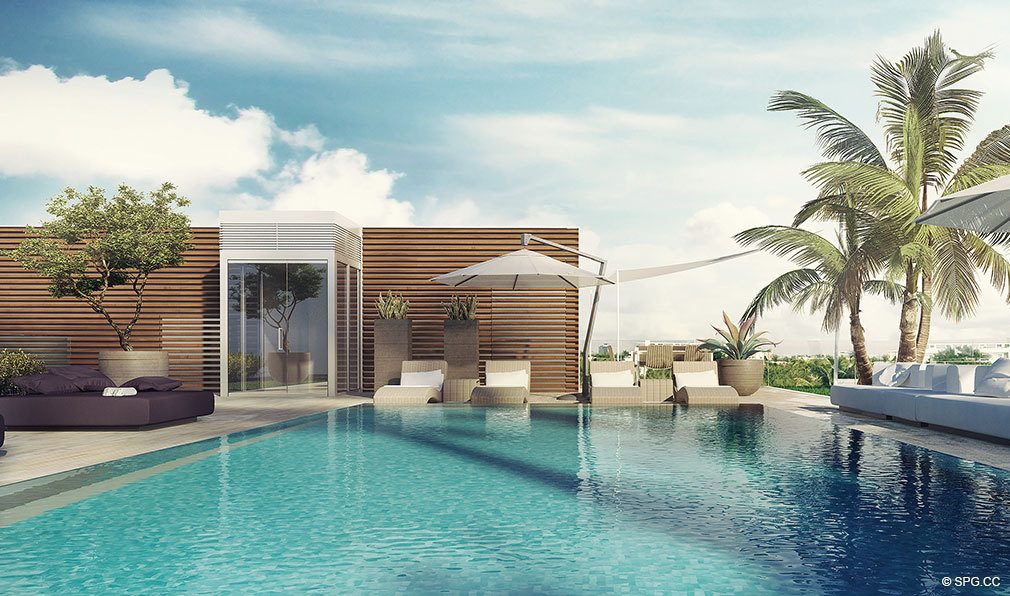 Rooftop Pool at Louver House, Luxury Seaside Condos in Miami Beach, Florida 33139