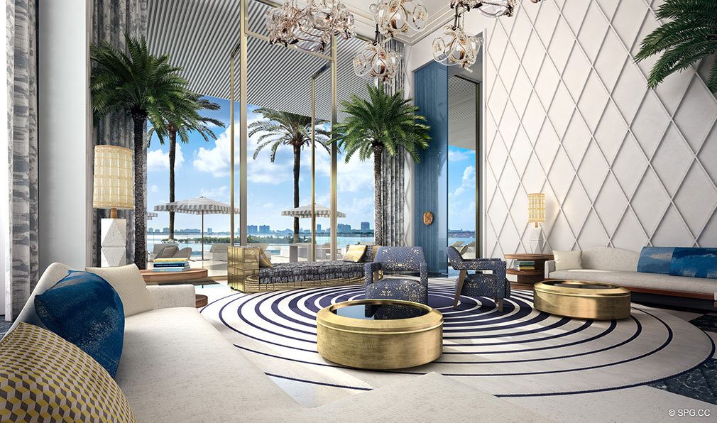 Club Room inside Elysee, Luxury Waterfront Condos in Miami, Florida 33137