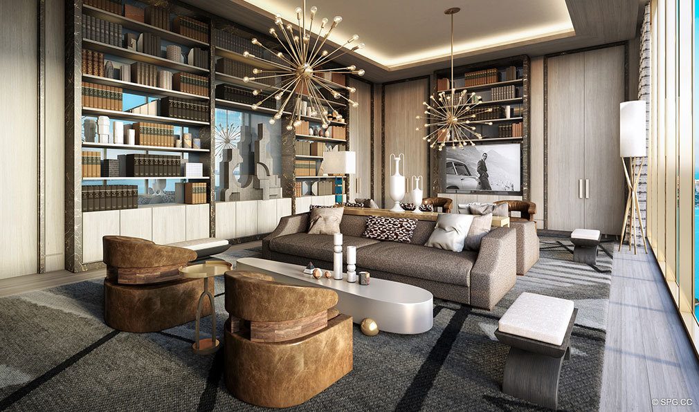 Living Room Layout at Elysee, Luxury Waterfront Condos in Miami, Florida 33137