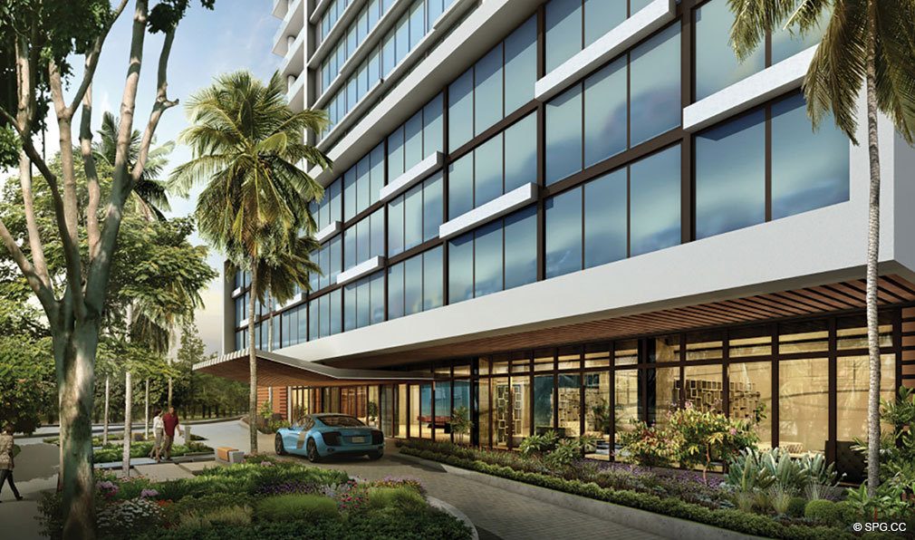 Port Cochere at AquaBlu, Luxury Waterfront Condos in Fort Lauderdale, Florida 33304