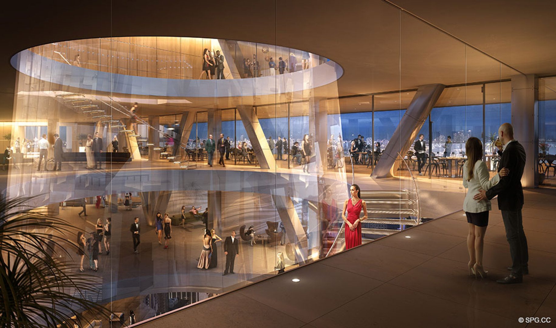 Lavish Social Spaces at One River Point, Luxury Waterfront Condos in Miami, Florida 33130