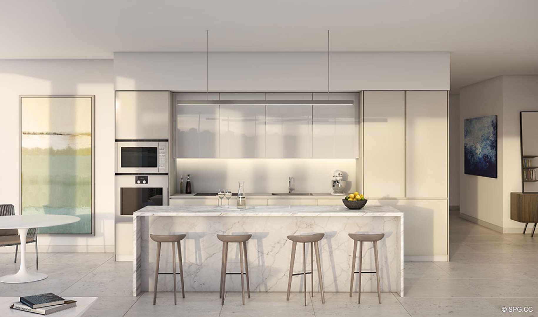 Gourmet Kitchen inside One River Point, Luxury Waterfront Condos in Miami, Florida 33130