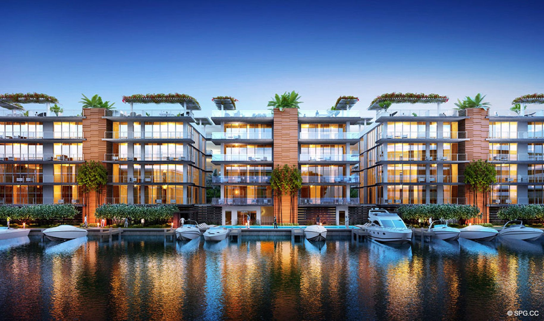 Evenings on the Intracoastal at AquaMar Las Olas, Luxury Waterfront Condos in Fort Lauderdale, Florida 33301