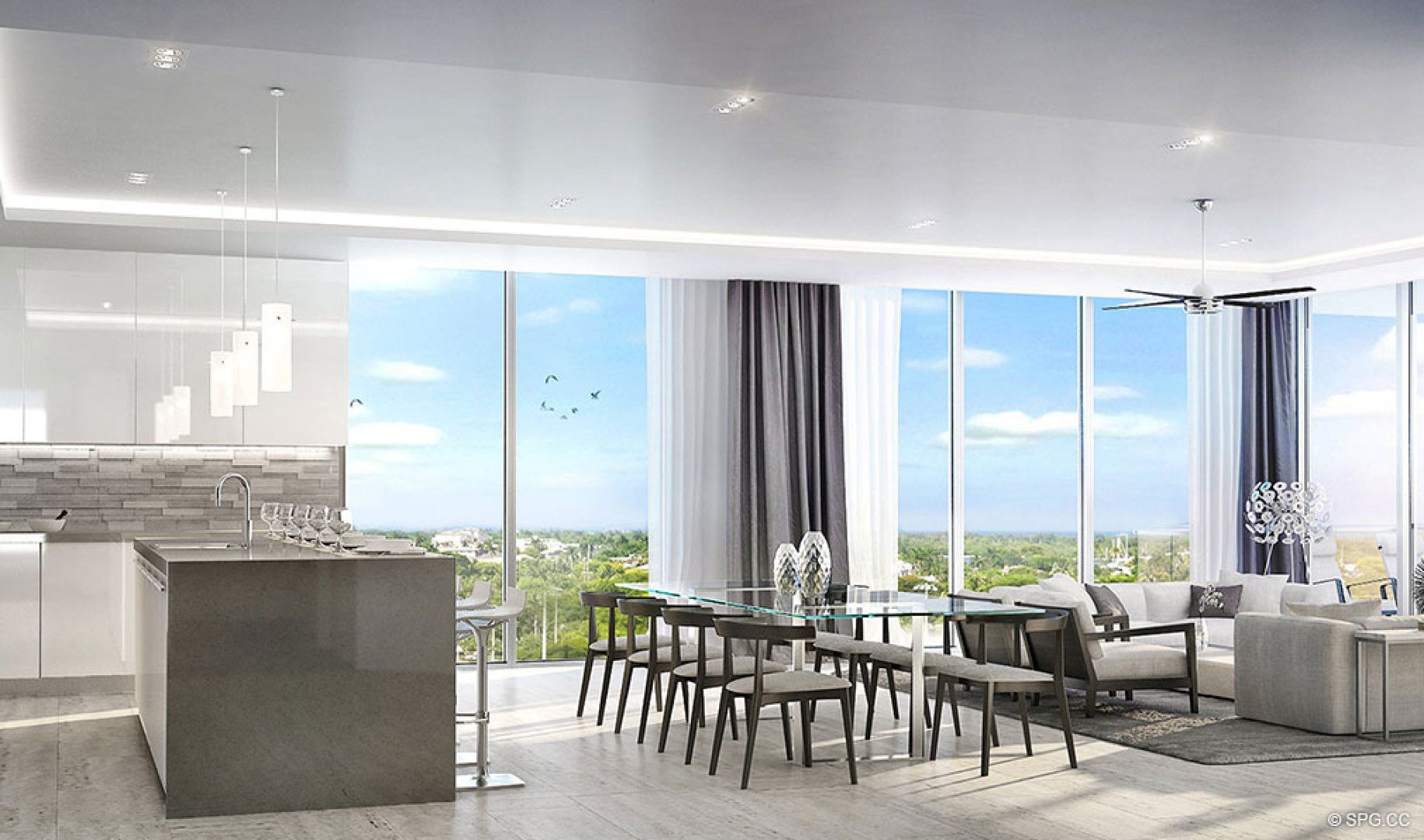 Spacious Open Interior Floor Plans in AquaMar Las Olas, Luxury Waterfront Condos in Fort Lauderdale, Florida 33301