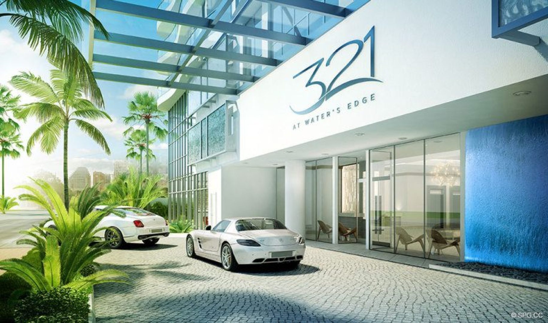 Entrance into 321 at Water's Edge, Luxury Waterfront Condos in Fort Lauderdale, Florida 33304