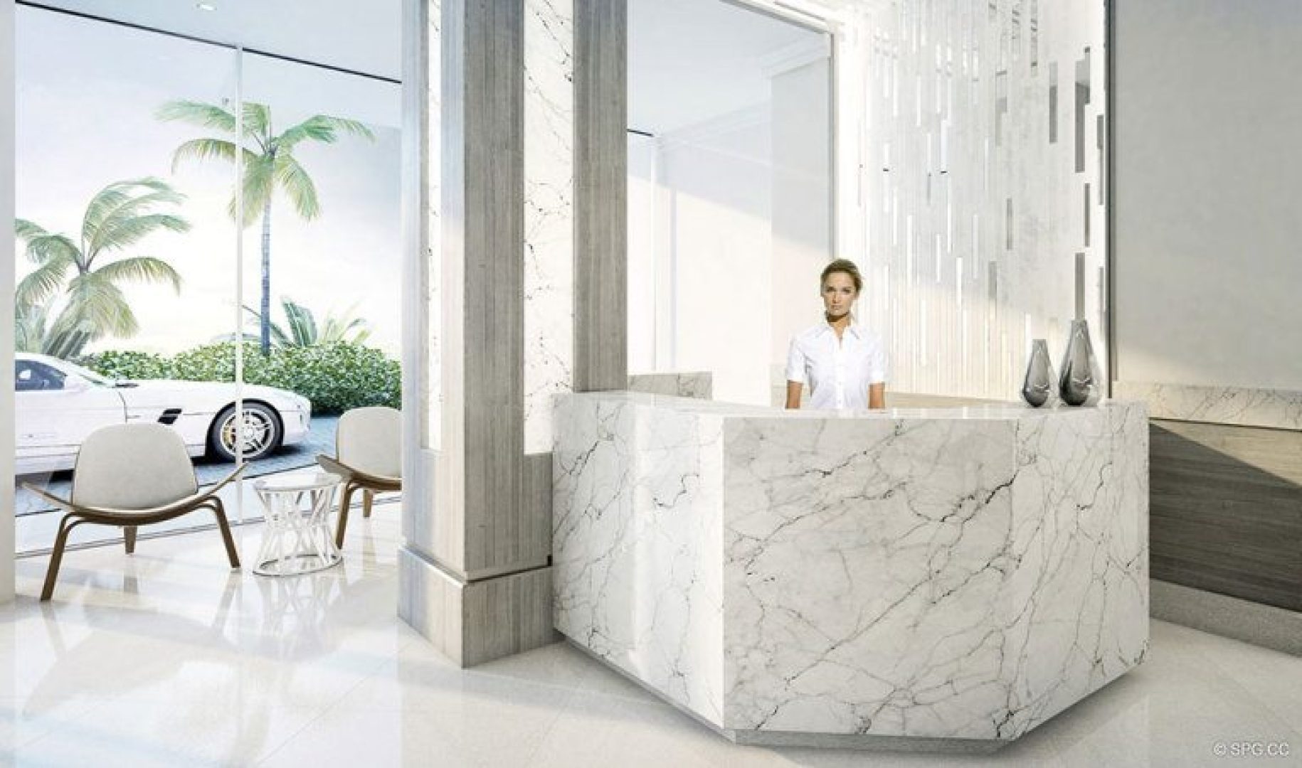 Reception Area in 321 at Water's Edge, Luxury Waterfront Condos in Fort Lauderdale, Florida 33304