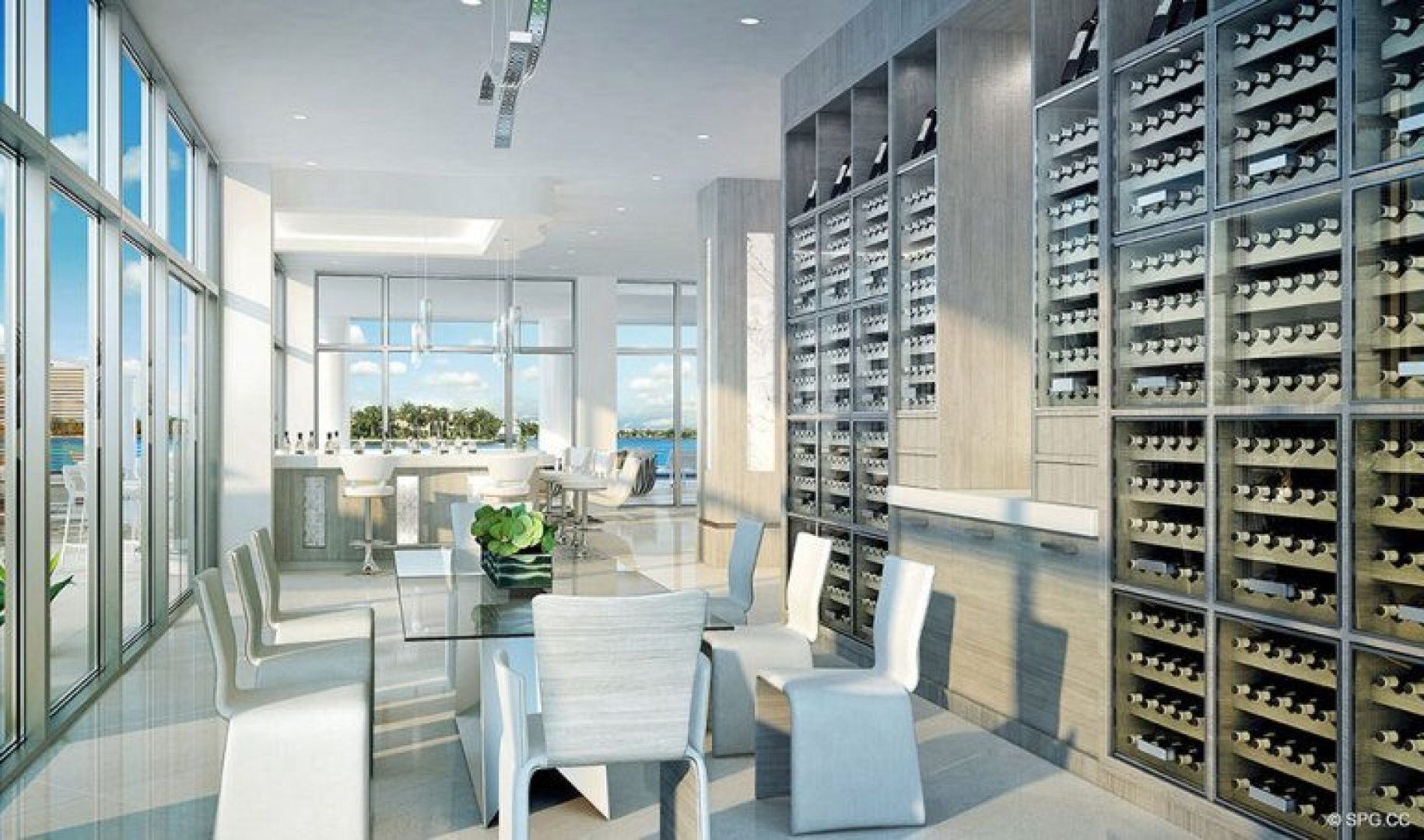 The Wine Tasting Area inside 321 at Water's Edge, Luxury Waterfront Condos in Fort Lauderdale, Florida 33304