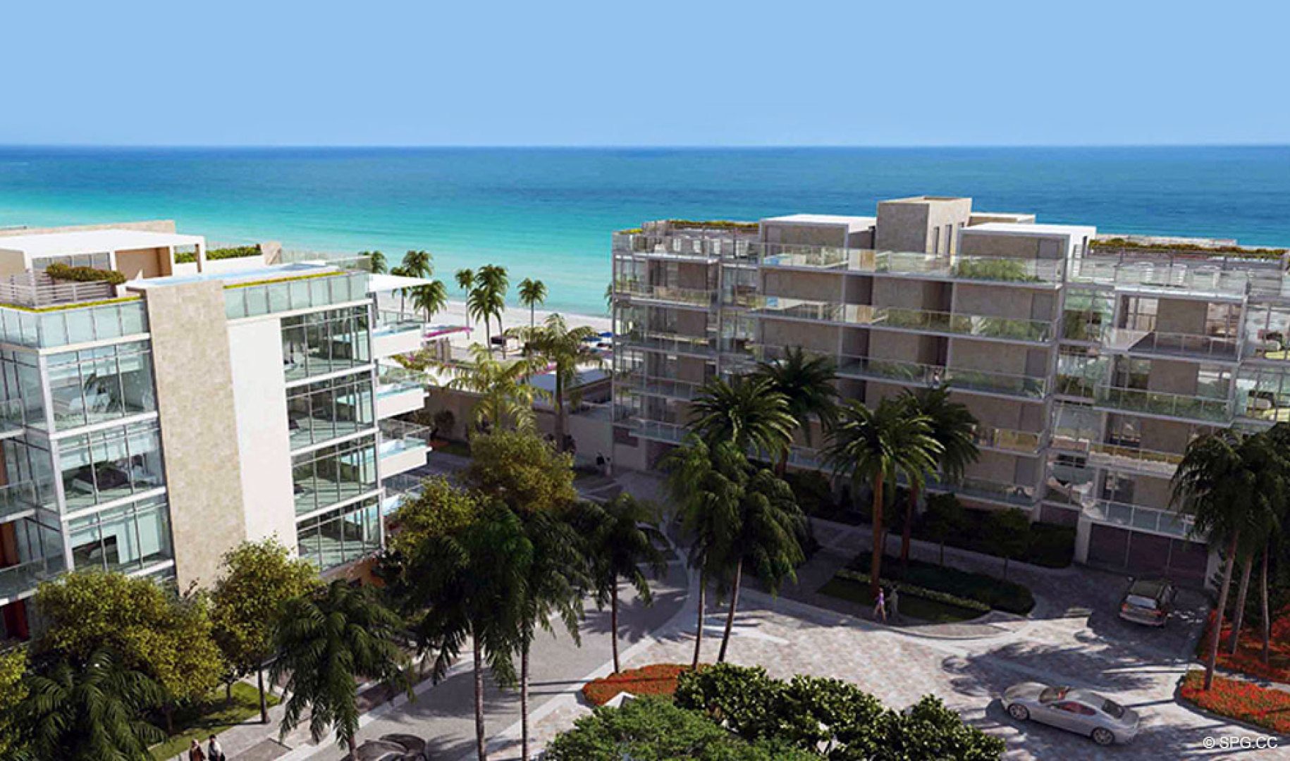 The Two Low-Rise Buildings of Sage Beach, Luxury Oceanfront Condos in Hollywood Beach Florida 33019