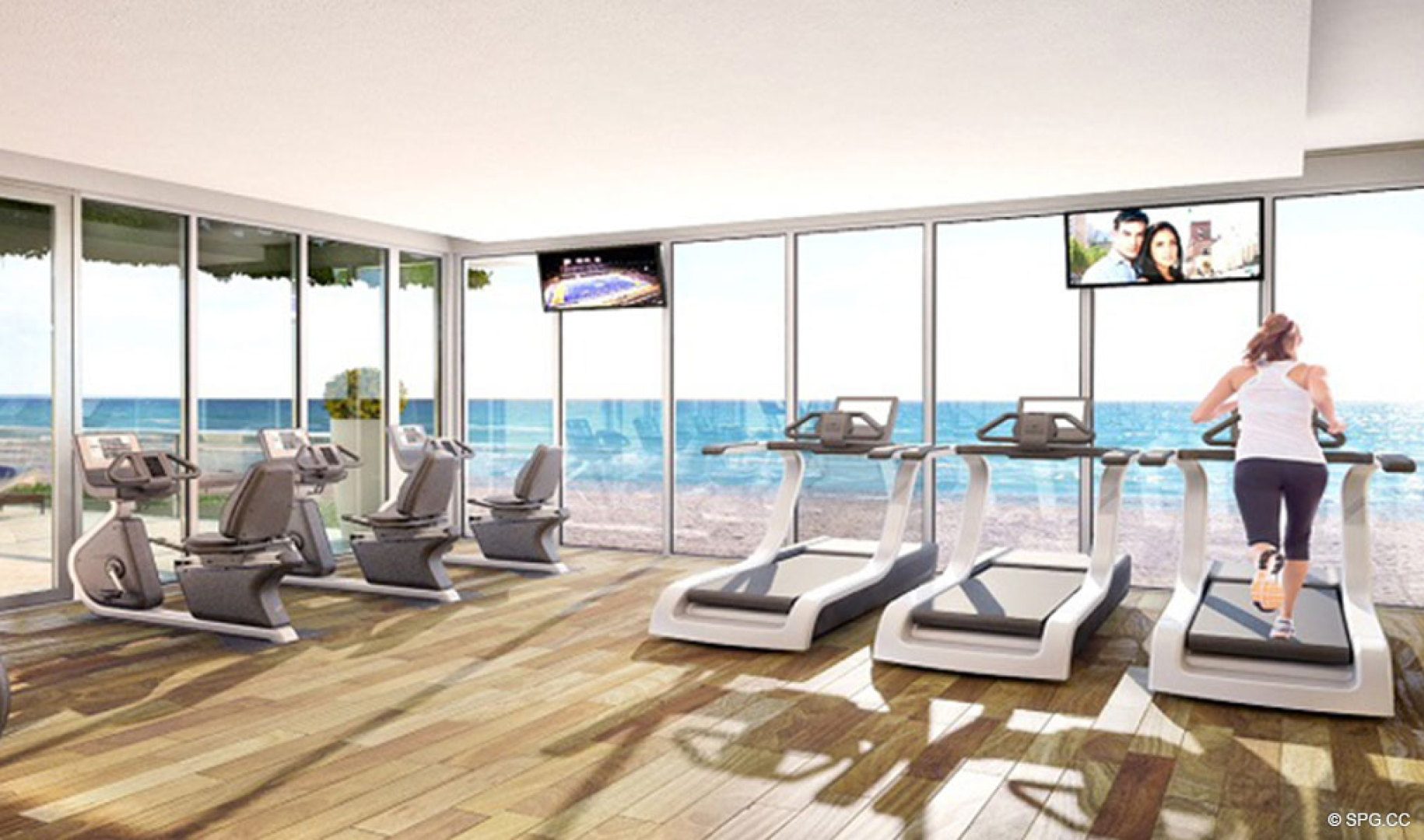State of the Art Fitness Center at Sage Beach, Luxury Oceanfront Condos in Hollywood Beach Florida 33019