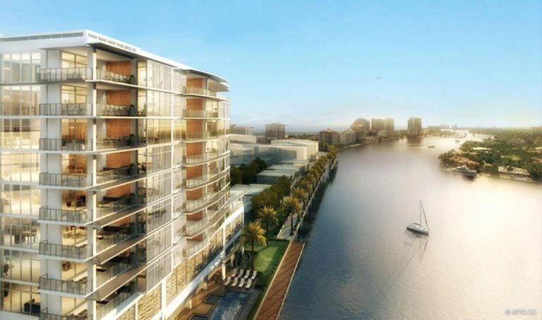 Sunset Intracoastal Views at Adagio Fort Lauderdale Beach, Luxury Waterfront Condos in Fort Lauderdale, Florida 33304