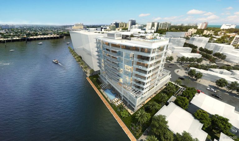 Water View of Adagio Fort Lauderdale Beach, Luxury Waterfront Condos in Fort Lauderdale, Florida 33304