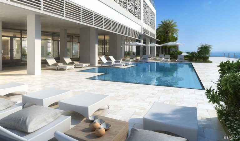 Pool Area at Adagio Fort Lauderdale Beach, Luxury Waterfront Condos in Fort Lauderdale, Florida 33304