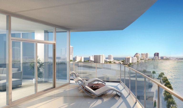 One Line Terrace Views from Adagio Fort Lauderdale Beach, Luxury Waterfront Condos in Fort Lauderdale, Florida 33304
