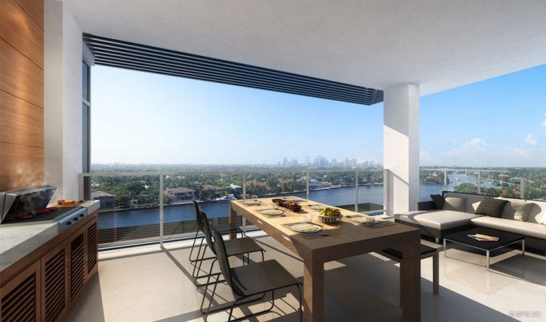 Four Line Terrace View from Adagio Fort Lauderdale Beach, Luxury Waterfront Condos in Fort Lauderdale, Florida 33304