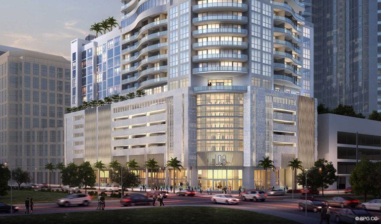 Across the Street View of 100 Las Olas, Luxury Condos in Fort Lauderdale, Florida 33301