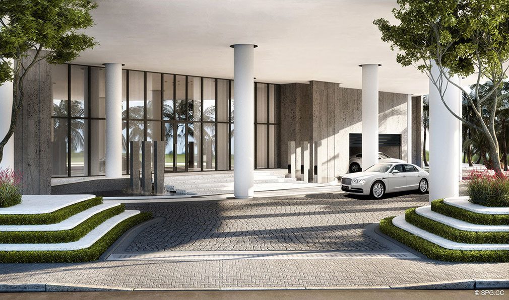 Port Cochere Entry at Oceanbleau, Luxury Waterfront Condos in Hollywood Beach, Florida 33019