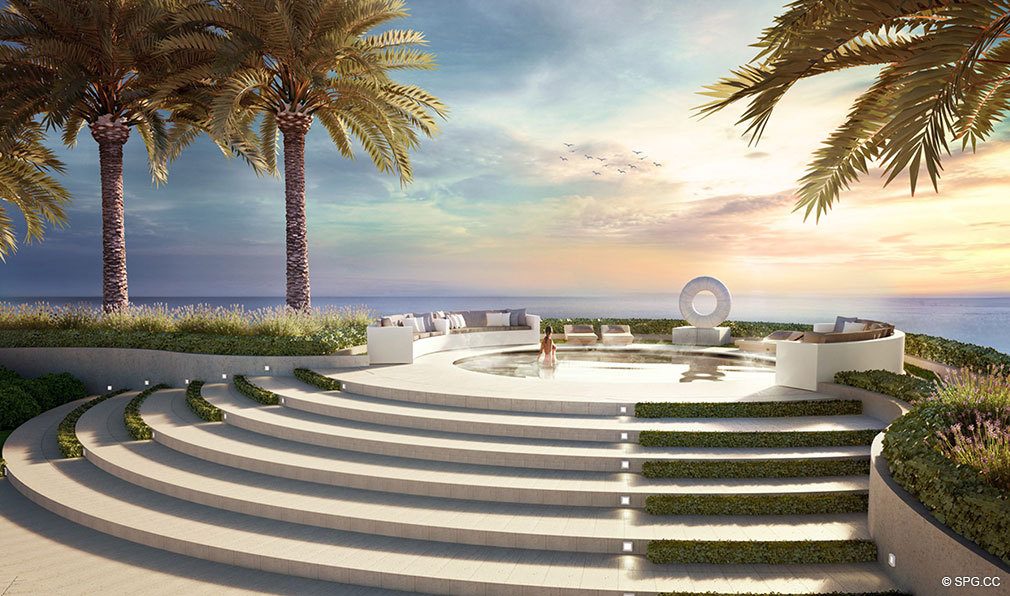 Oceanfront Wading Pool at Oceanbleau, Luxury Waterfront Condos in Hollywood Beach, Florida 33019