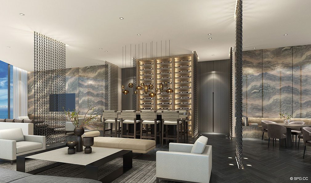 Wine Bar at Oceanbleau, Luxury Waterfront Condos in Hollywood Beach, Florida 33019