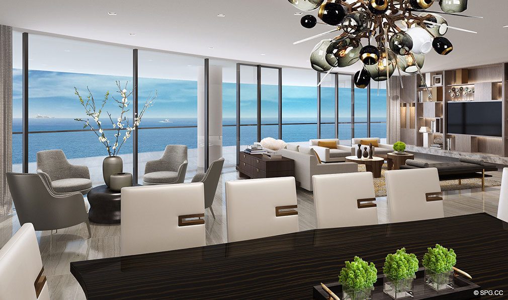 Floor to Ceiling Glass Views from Oceanbleau, Luxury Waterfront Condos in Hollywood Beach, Florida 33019