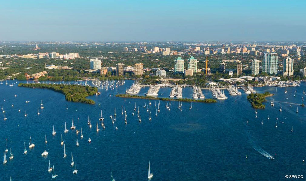 Aerial View of the Club Residences at Park Grove Site, Luxury Waterfront Condos in Miami, Florida 33133