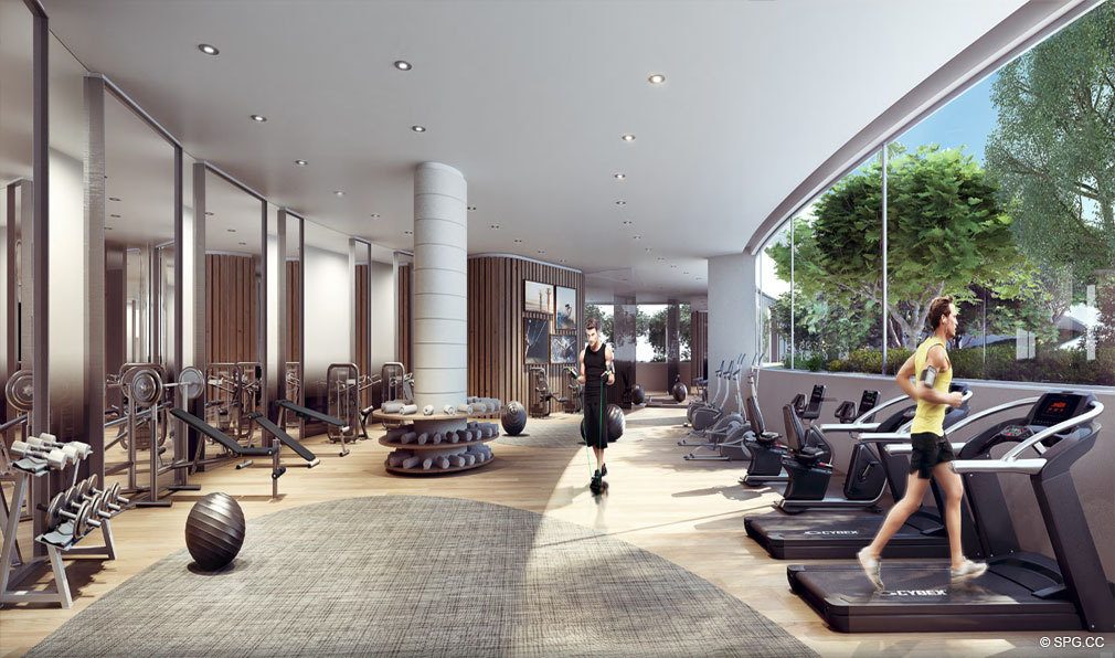 Fitness Center inside Park Grove, Luxury Waterfront Condos in Miami, Florida 33133