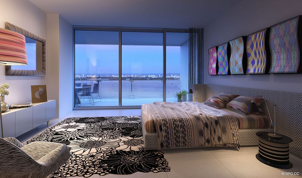 Master Bedroom at Missoni Baia, Luxury Waterfront Condos in Miami, Florida 33137