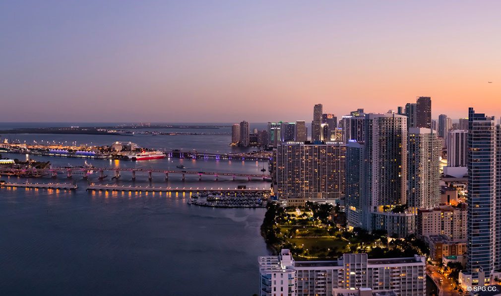 Southern View from Missoni Baia, Luxury Waterfront Condos in Miami, Florida 33137