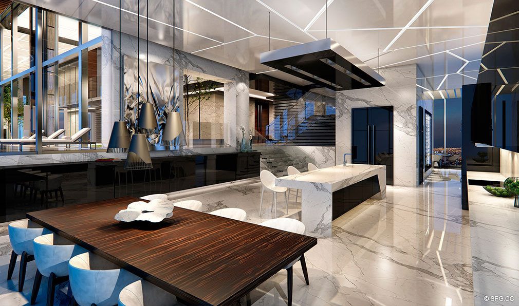 Poolside Food and Beverage Service at Echo Brickell, Seaside Luxury Condos in Miami, Florida 33131