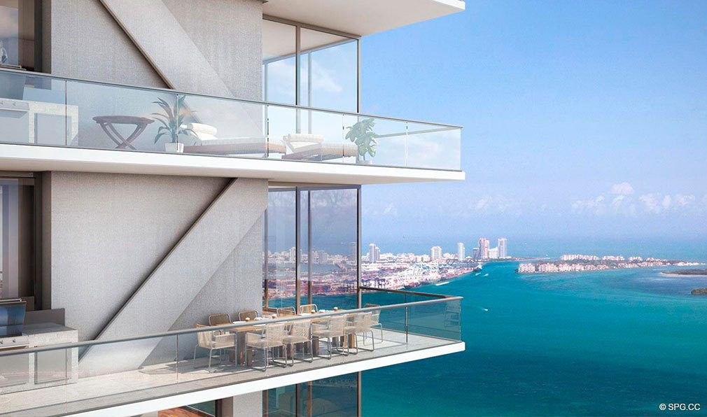 Forever Terrace Views from Echo Brickell, Seaside Luxury Condos in Miami, Florida 33131