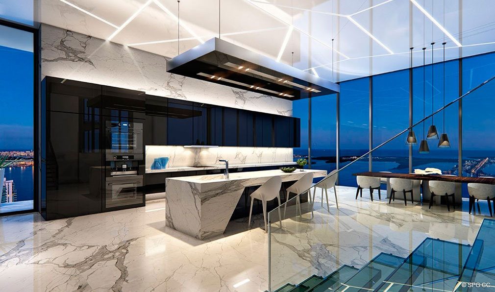 Gourmet Kitchens at Echo Brickell, Seaside Luxury Condos in Miami, Florida 33131