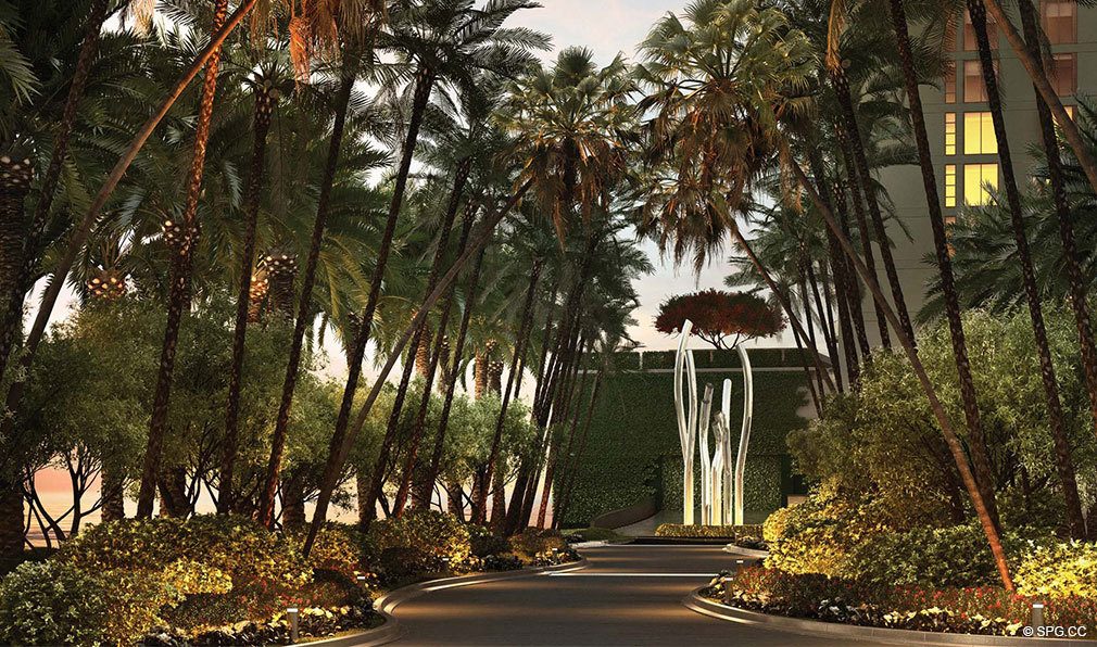 Entrance to Apogee Beach, Luxury Oceanfront Condos in Hollywood Beach, Florida 33019