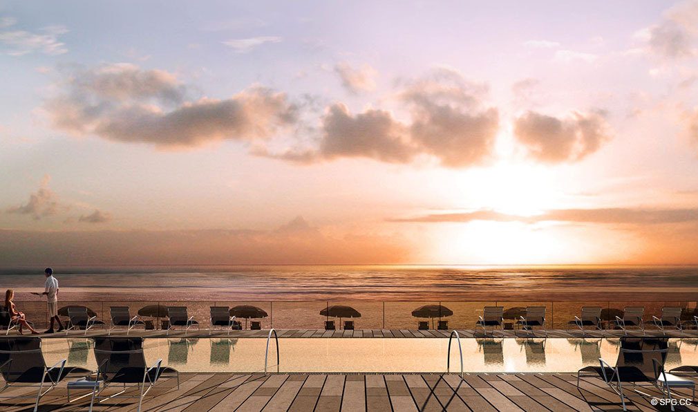Pool Deck at Apogee Beach, Luxury Oceanfront Condos in Hollywood Beach, Florida 33019