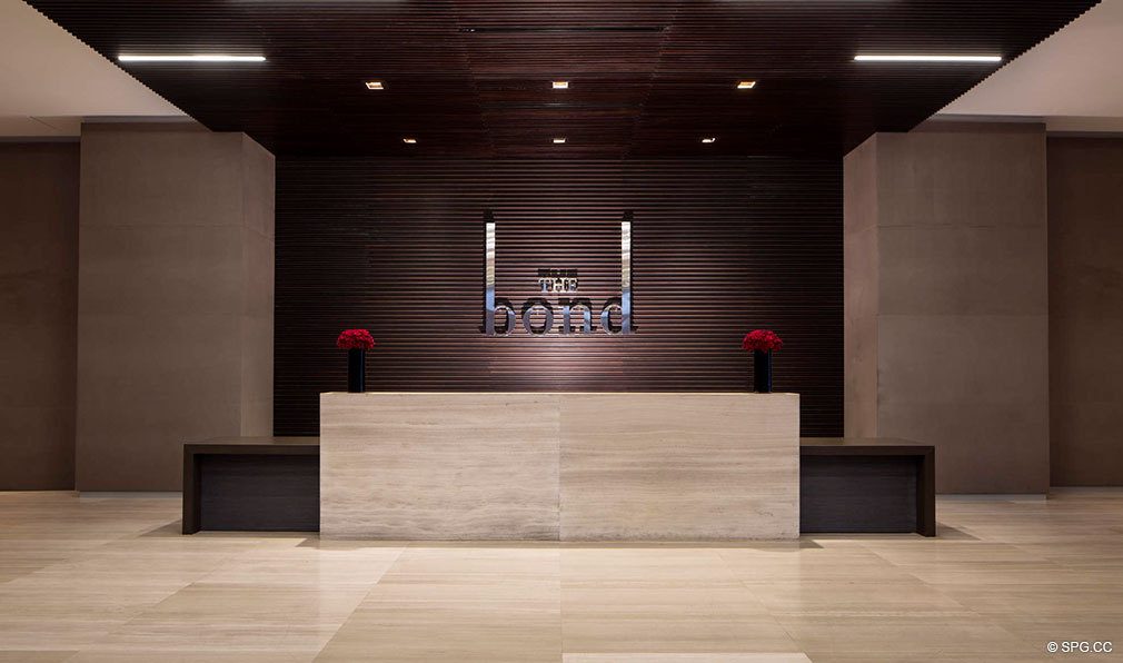 Front Desk at Bond on Brickell, Luxury Seaside Condos in Miami, Florida 33131
