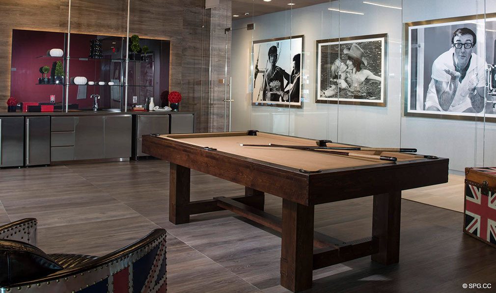 Billiard Room in Bond on Brickell, Luxury Seaside Condos in Miami, Florida 33131