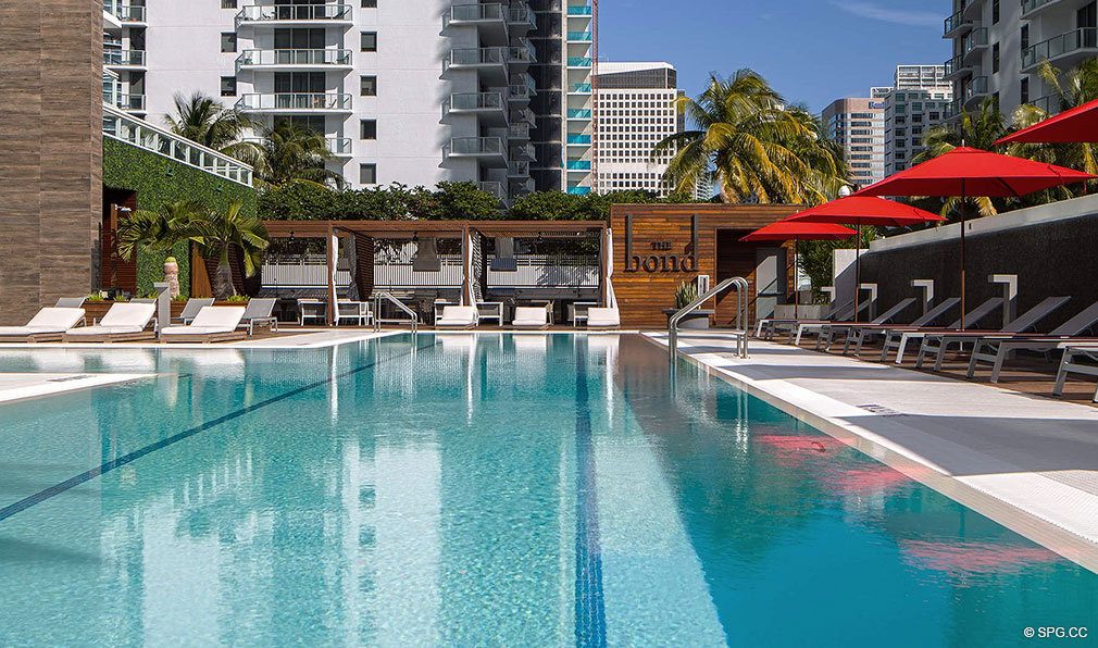Spectacular Pool at Bond on Brickell, Luxury Seaside Condos in Miami, Florida 33131