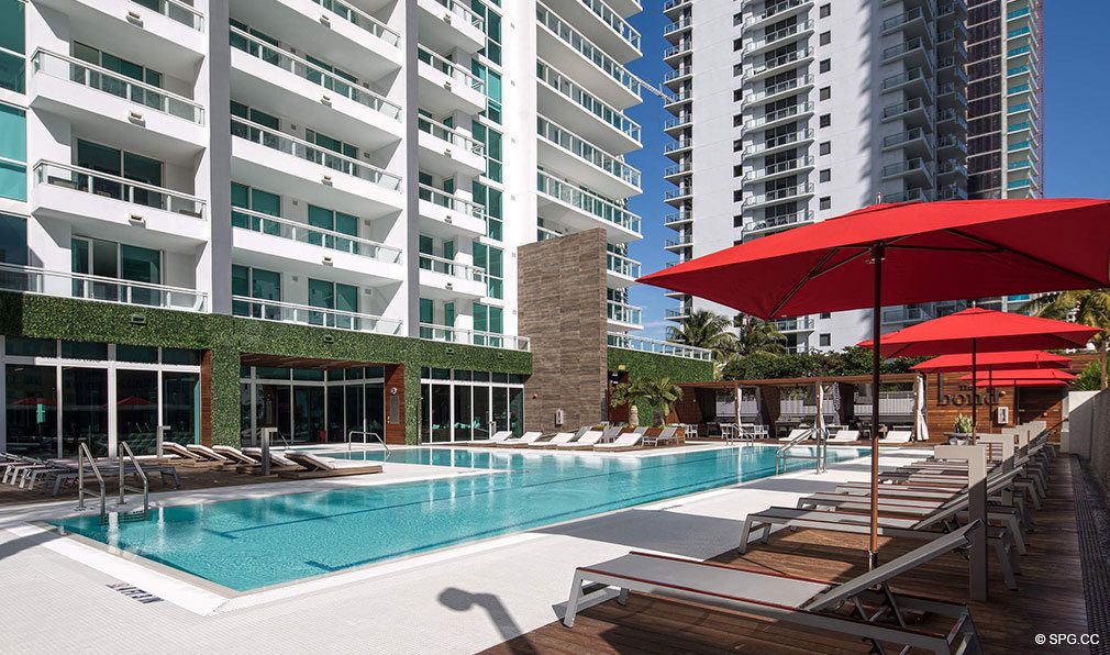 Expansive Pool Deck at Bond on Brickell, Luxury Seaside Condos in Miami, Florida 33131