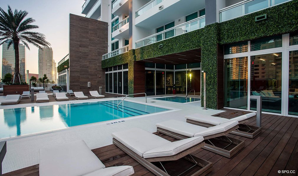 Relax Poolside at Bond on Brickell, Luxury Seaside Condos in Miami, Florida 33131