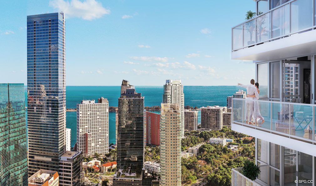 Gorgeous Downtown and Ocean Views from Bond on Brickell, Luxury Seaside Condos in Miami, Florida 33131