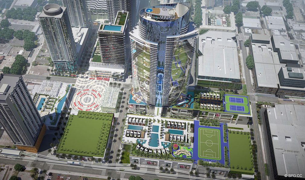 The Massive Area of Paramount Miami Worldcenter, Luxury Seaside Condos in Miami, Florida 33132.