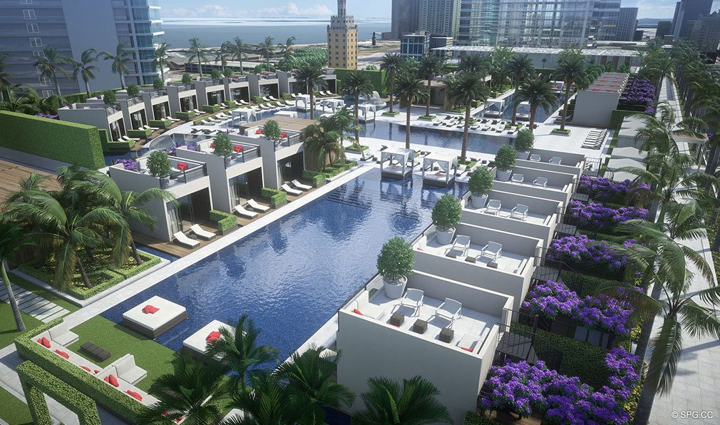 Upper Deck Overview at Paramount Miami Worldcenter, Luxury Seaside Condos in Miami, Florida 33132.