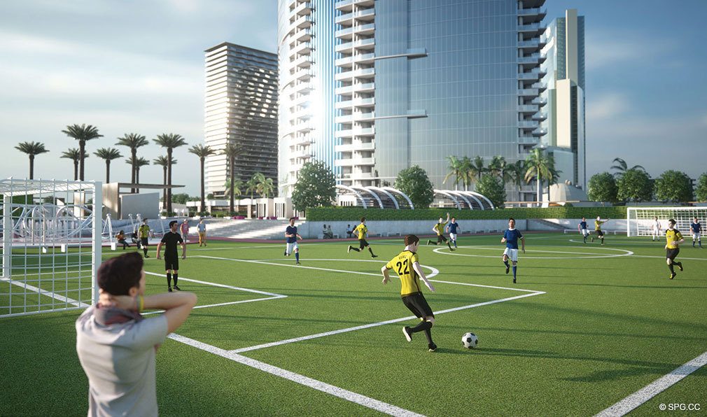 Soccer Field at Paramount Miami Worldcenter, Luxury Seaside Condos in Miami, Florida 33132.