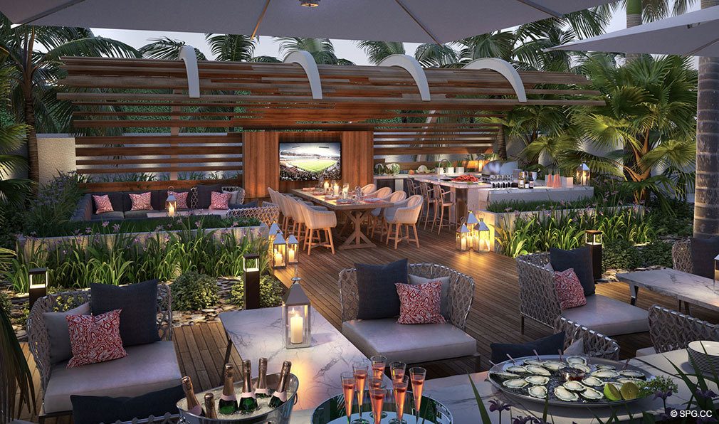 BBQ Area at Paramount Miami Worldcenter, Luxury Seaside Condos in Miami, Florida 33132.