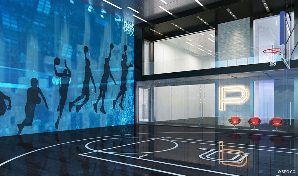 Basketball Court at Paramount Miami Worldcenter, Luxury Seaside Condos in Miami, Florida 33132.