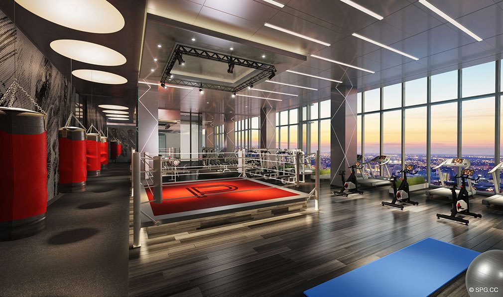 Fitness Center inside Paramount Miami Worldcenter, Luxury Seaside Condos in Miami, Florida 33132.