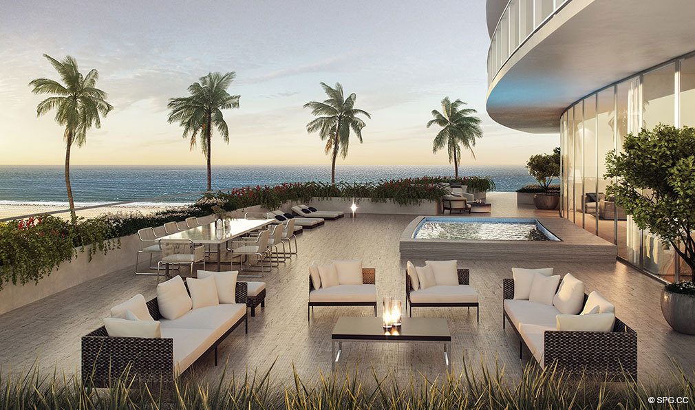 Oversized Beachfront Terraces at Auberge Beach Residences, Luxury Oceanfront Condos in Ft Lauderdale