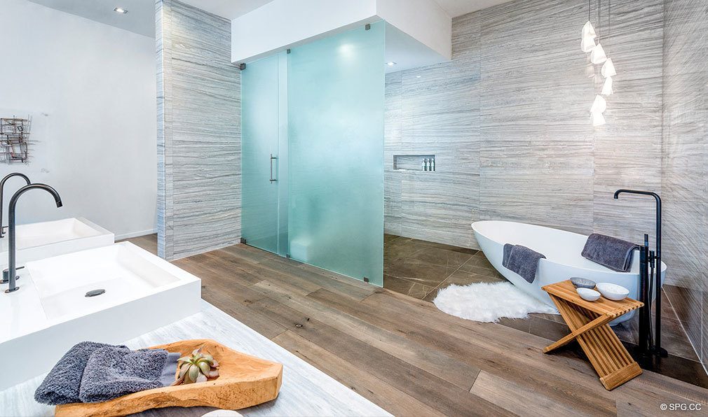 Spectacular Bath Designs in Auberge Beach Residences, Luxury Oceanfront Condos in Ft Lauderdale