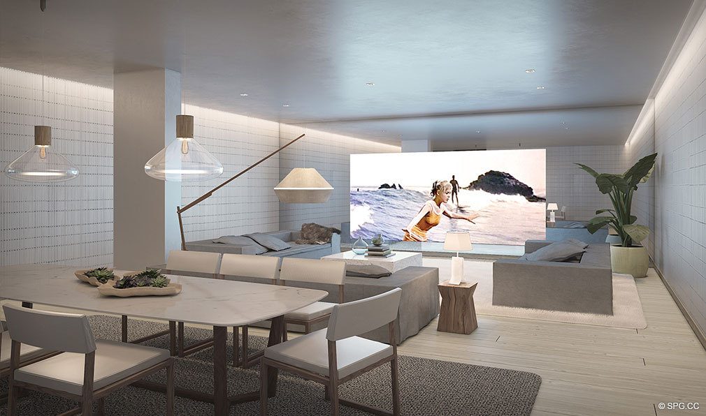 Signature Screening Room at Auberge Beach Residences, Luxury Oceanfront Condos in Ft Lauderdale